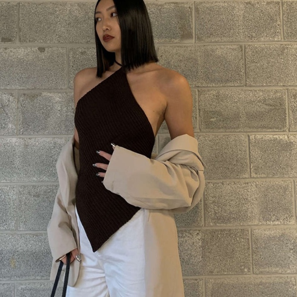 Knitted Backless Halter Top